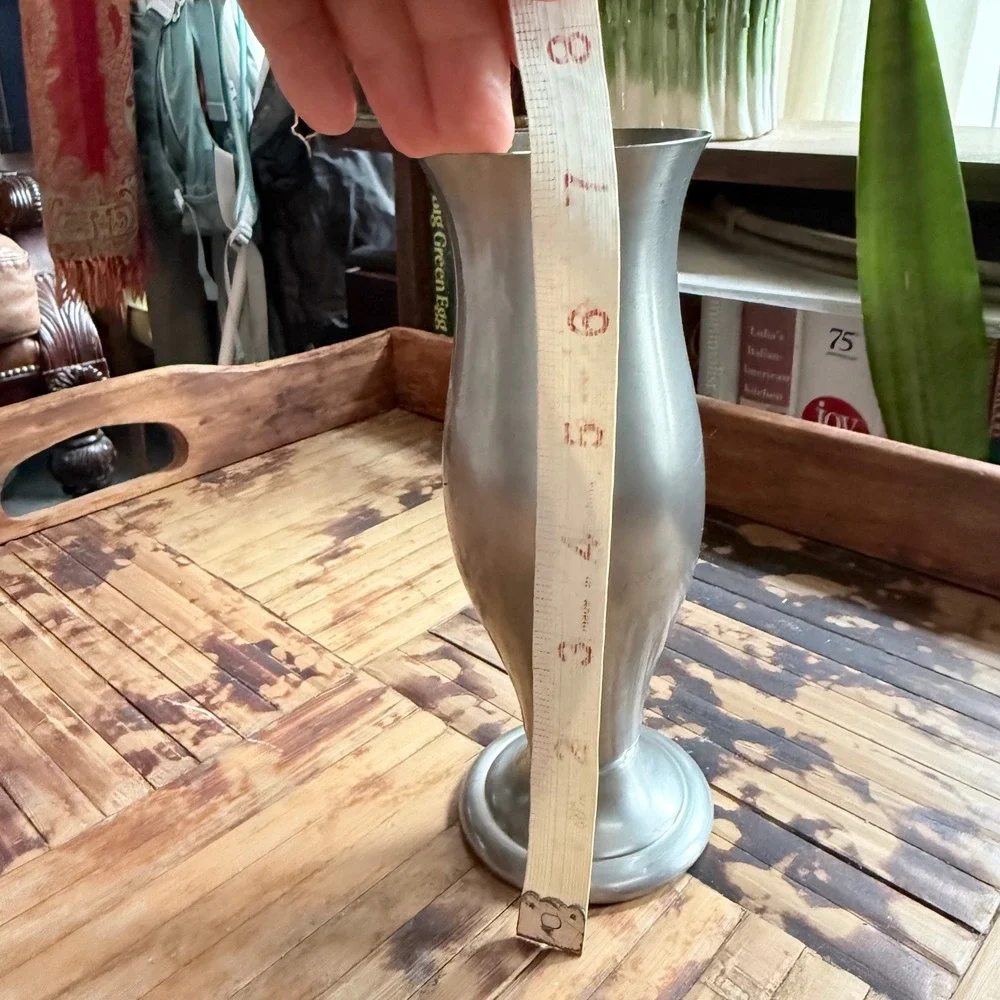 International Silver Pewter Vase Home Decor Silver Excellent Flared 277 66-1